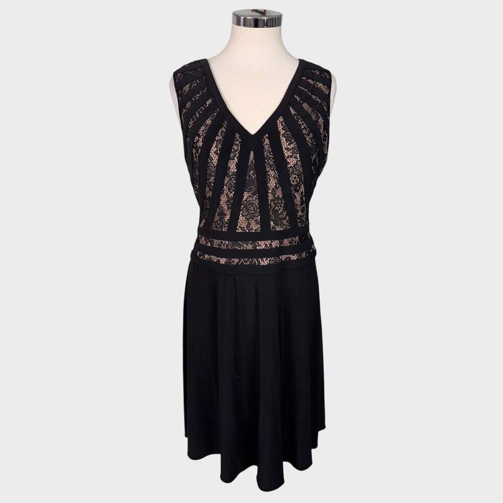 Adrianna Papell Size 10 Dress Sunburst Fit & Flare Cocktail Dress Sleeveless
